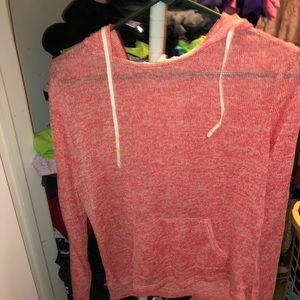 Areo hoodie! Very light great for all weather.